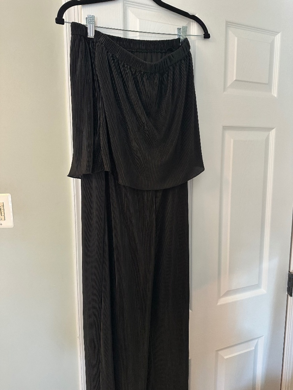 Black strapless jumpsuit